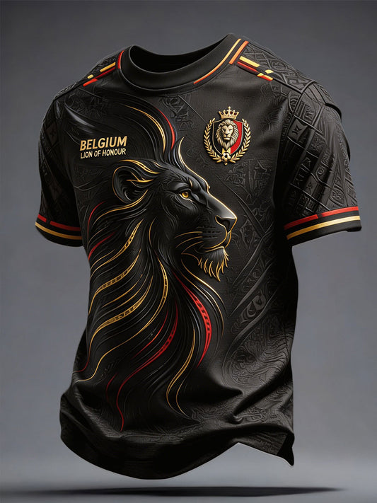 T-shirt imprimé Belgium Football Lover Pride Art pour homme