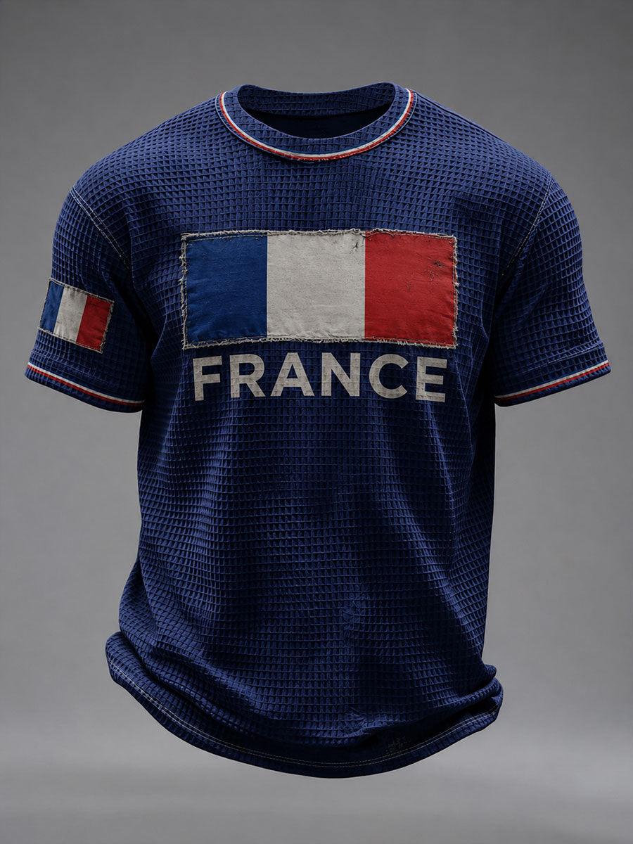 T-shirt manches courtes France Waffle pour homme