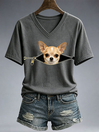 T-shirt drôle imprimé Chihuahua Femme