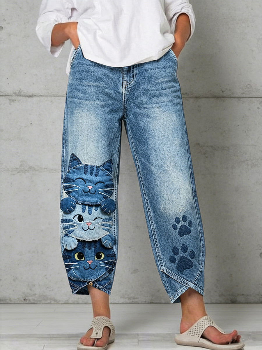 Pantalon Animal Art Print Femme