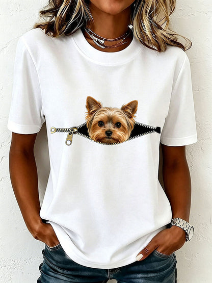T-shirt adorable pour femme à l’effigie d’un Yorkshire Terrier