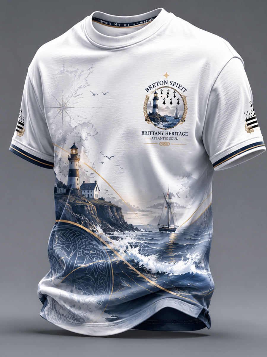 T-shirt pour homme imprimé celtique de Bretagne, France