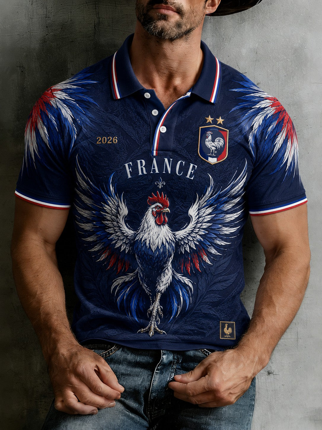 Chemise pour homme France Football imprimée