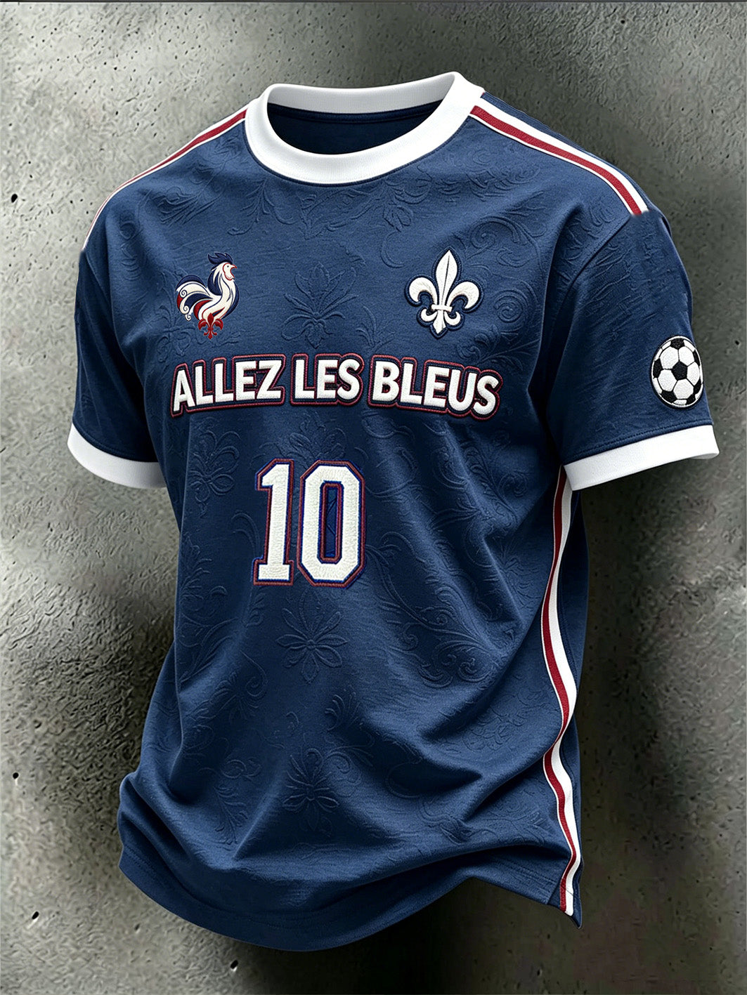 T-shirt pour homme à imprimé motif football avec combinaison de couleurs
