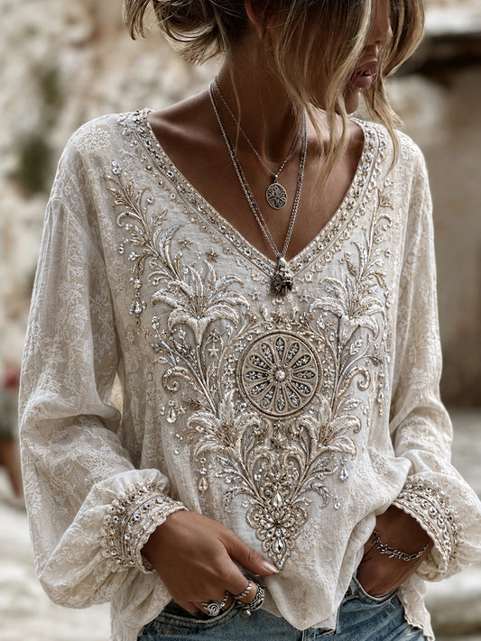 Chemise en coton-lin pour femme représentant l’Assomption de Marie