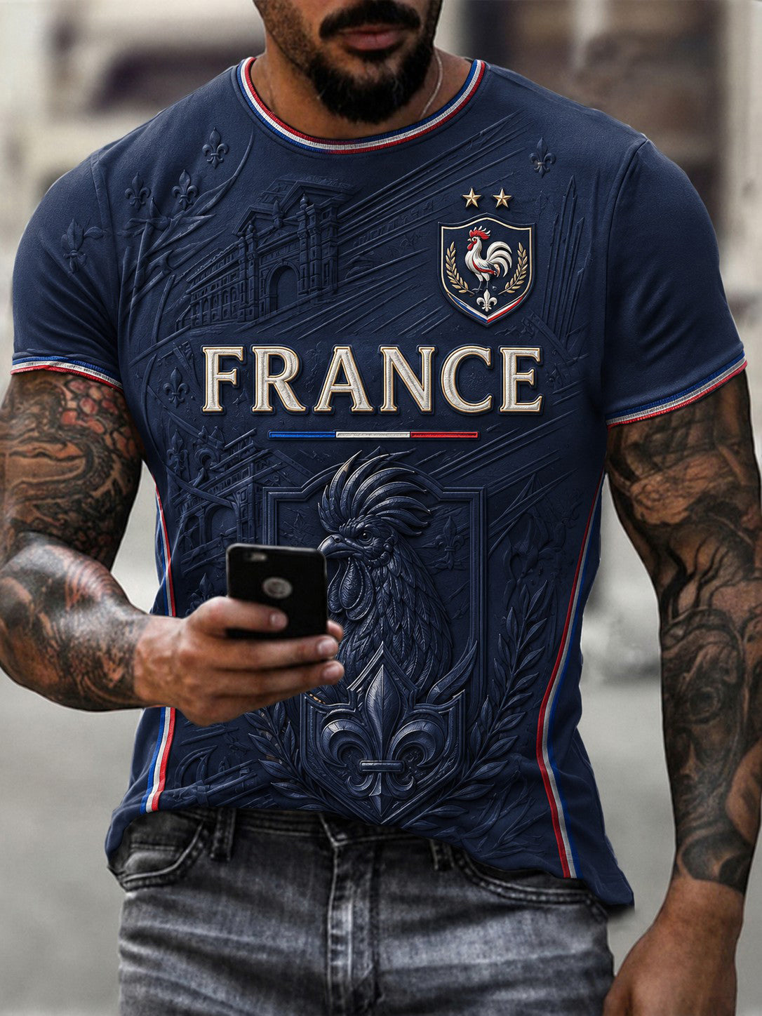 T-shirt homme France Football imprimé