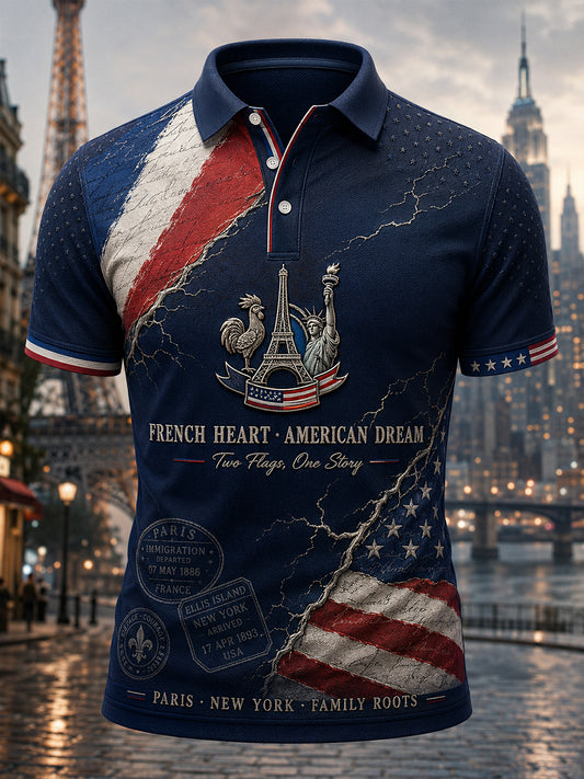 Chemise à manches courtes FRENCH HEART · AMERICAN DREAM pour homme