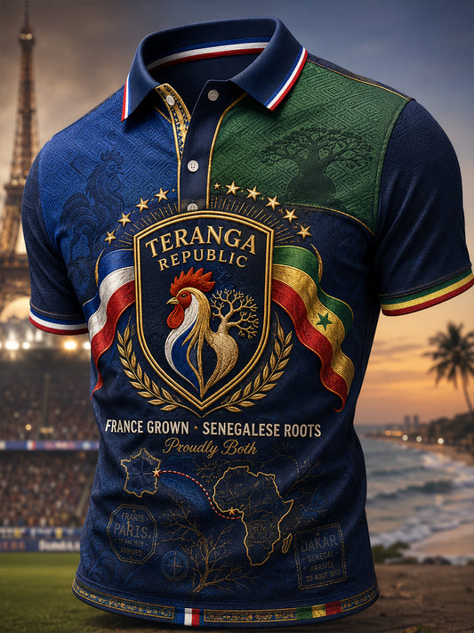 Chemise à manches courtes FRANCE GROWN · SENEGALESE ROOTS pour homme