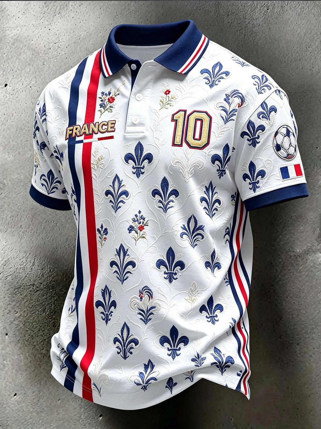 Polo pour homme à motif français caractéristique imprimé