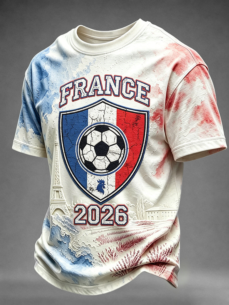 T-shirt à manches courtes France Football Inspired Art Print pour homme