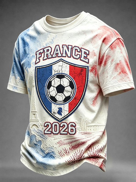 T-shirt à manches courtes France Football Inspired Art Print pour homme