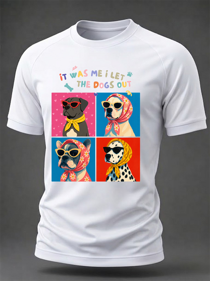 T-shirt manches courtes chien à la mode pour hommes
