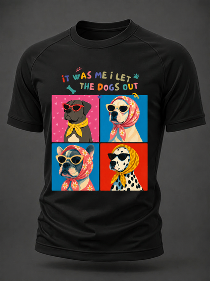 T-shirt manches courtes chien à la mode pour hommes