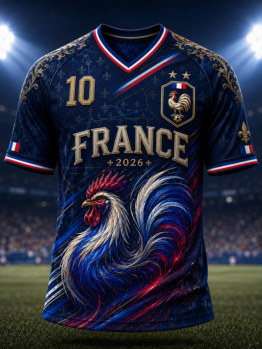 T-shirt à col en V pour la commémoration patriotique française, modèle homme