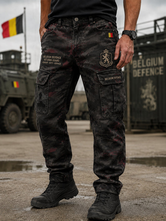 Pantalon cargo long pour homme à imprimé camouflage militaire vintage