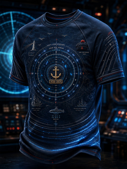 T-shirt à manches courtes bleu marine pour homme