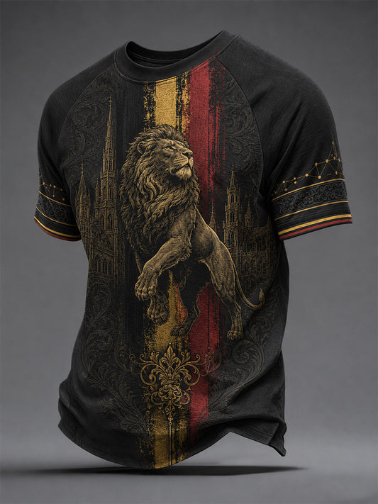 T-shirt décontracté pour homme à imprimé belge