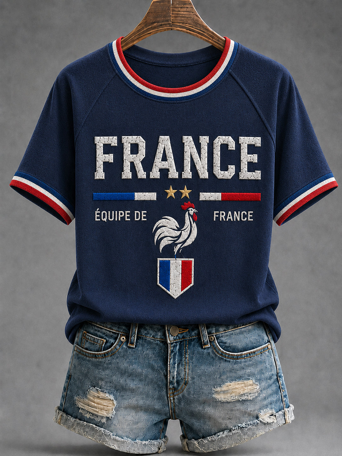 T-shirt femme France Lover à col rond et manches courtes