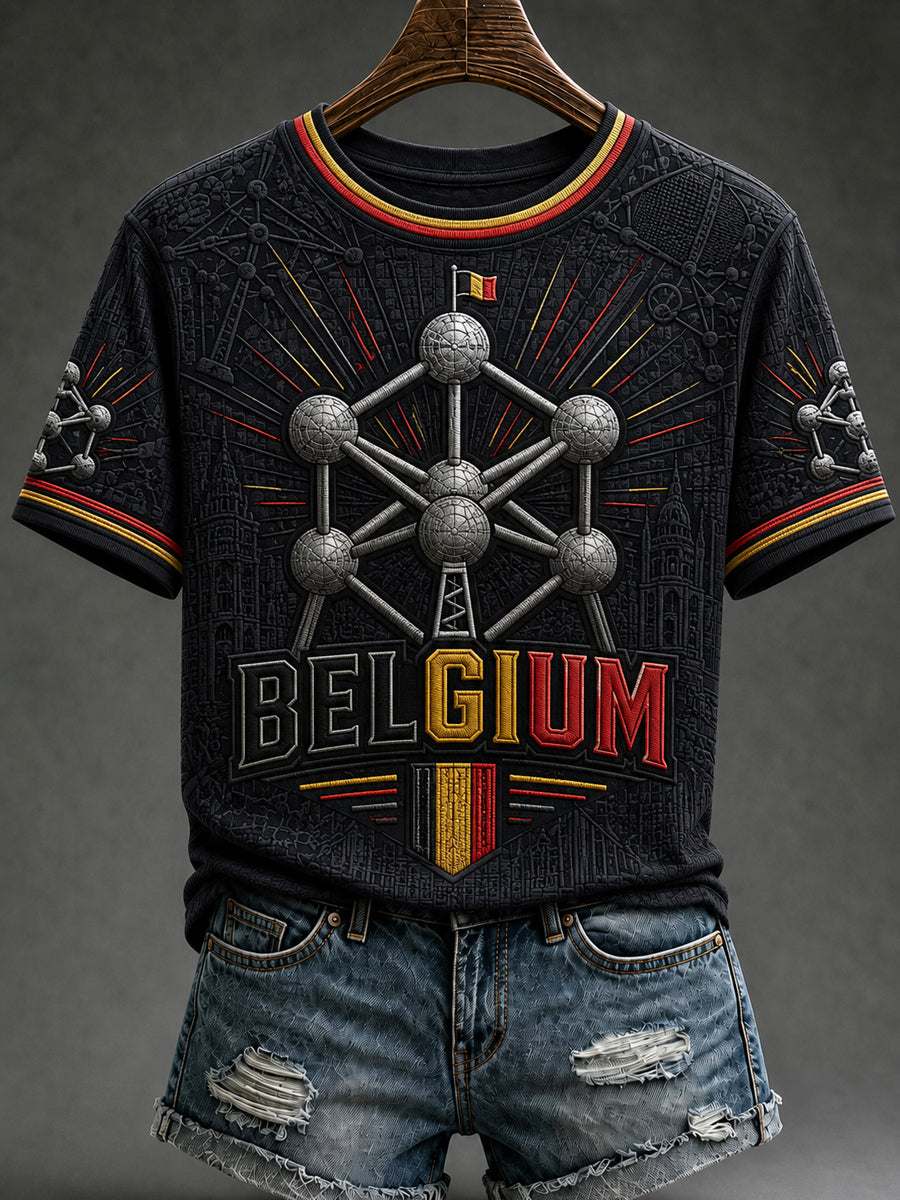 T-shirt à manches courtes pour femmes, motif «Belgium Lover»