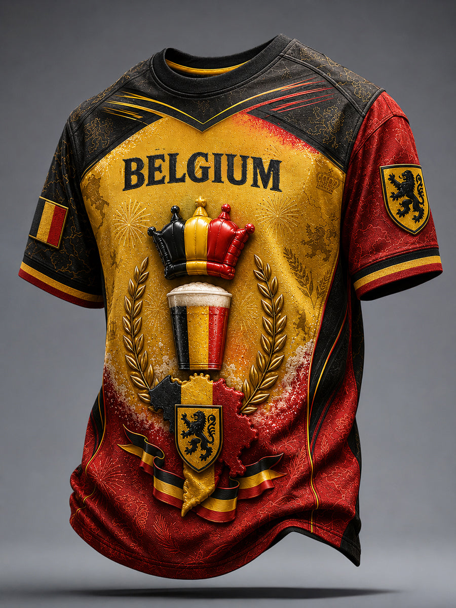 T-shirt Belguim National Day Art Imprimé Homme