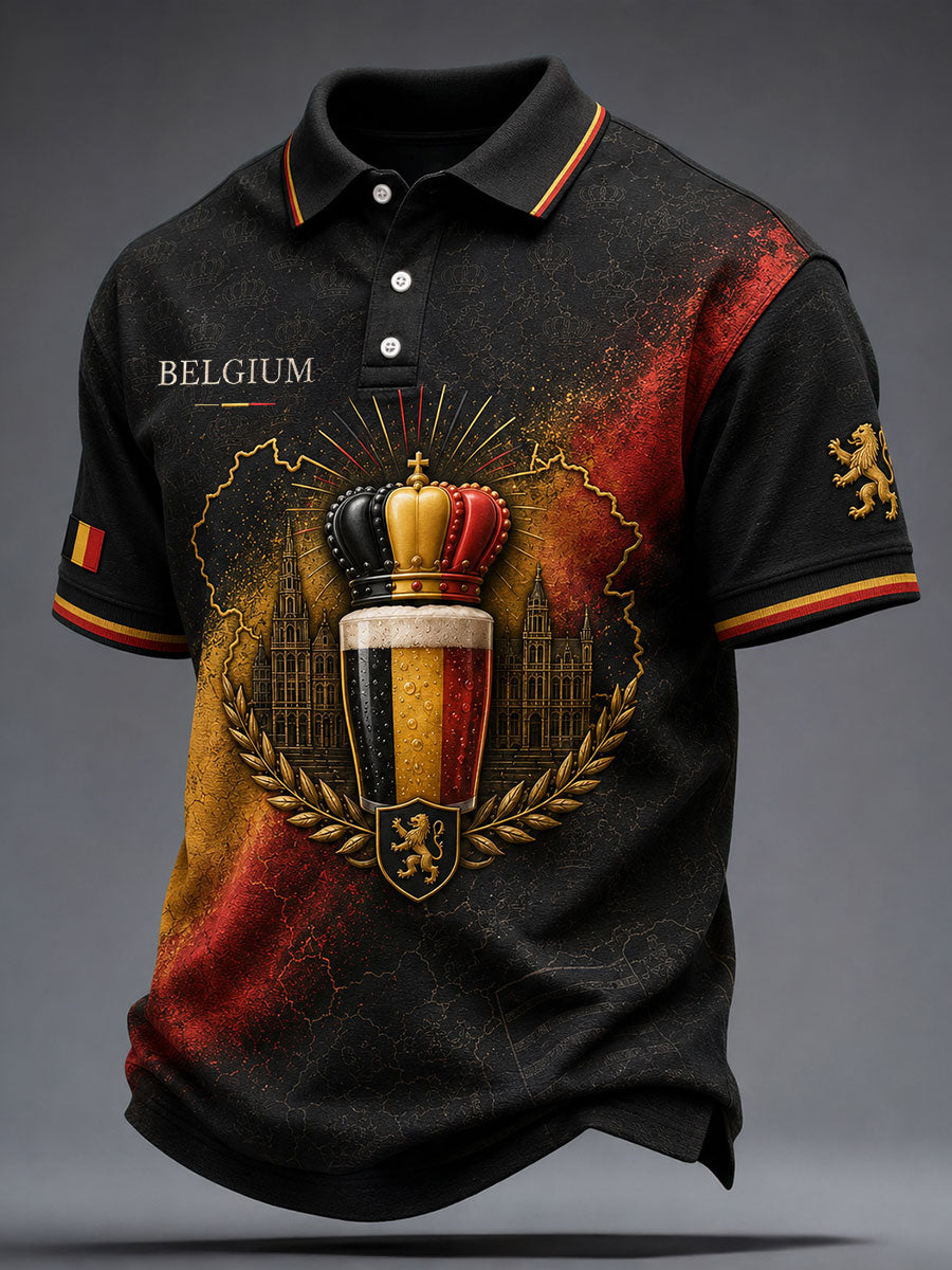 Hauts décontractés pour hommes à imprimé artistique pour la Fête nationale belge