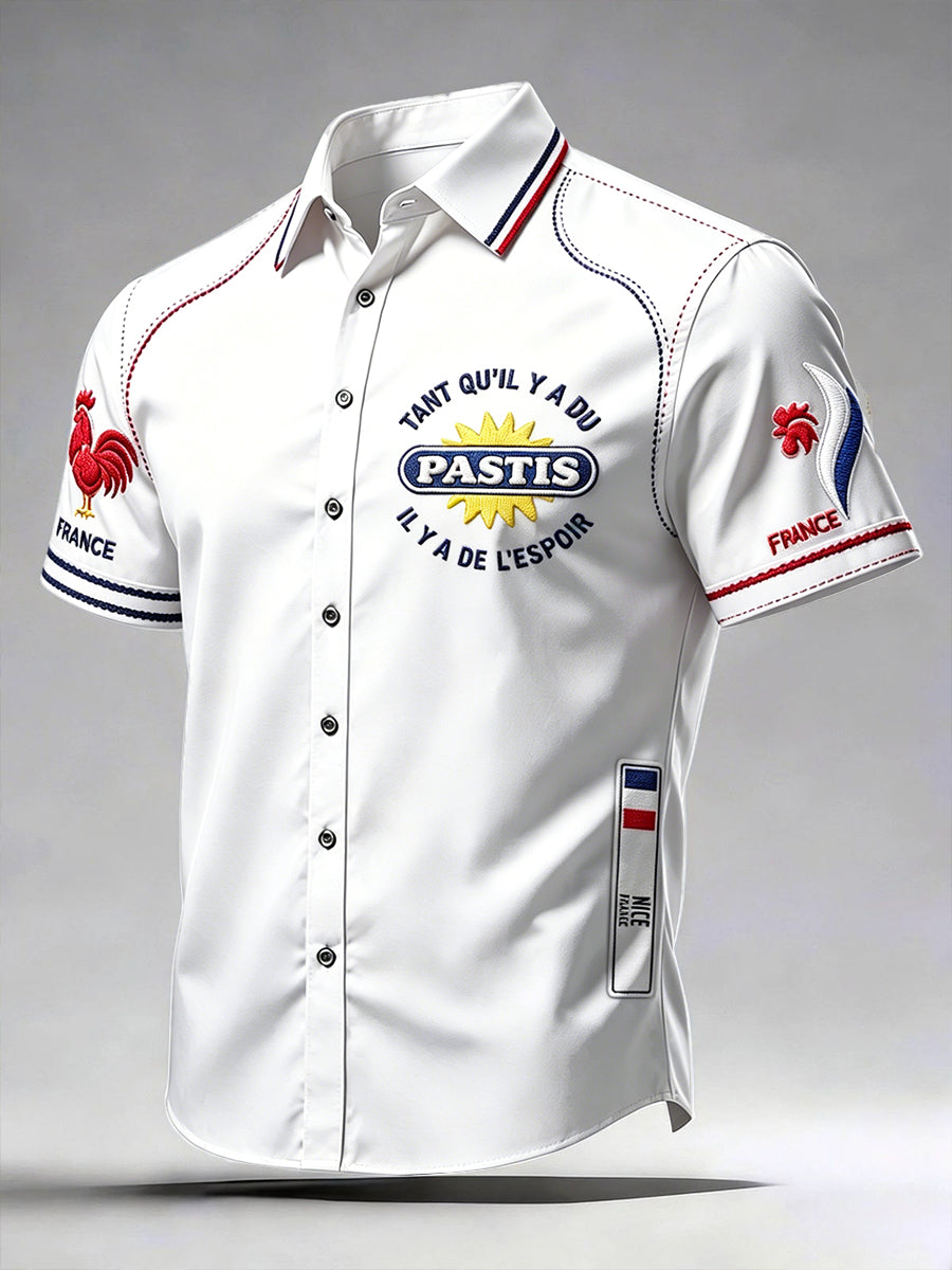Chemise Homme Décontractée Blanche French PASTIS