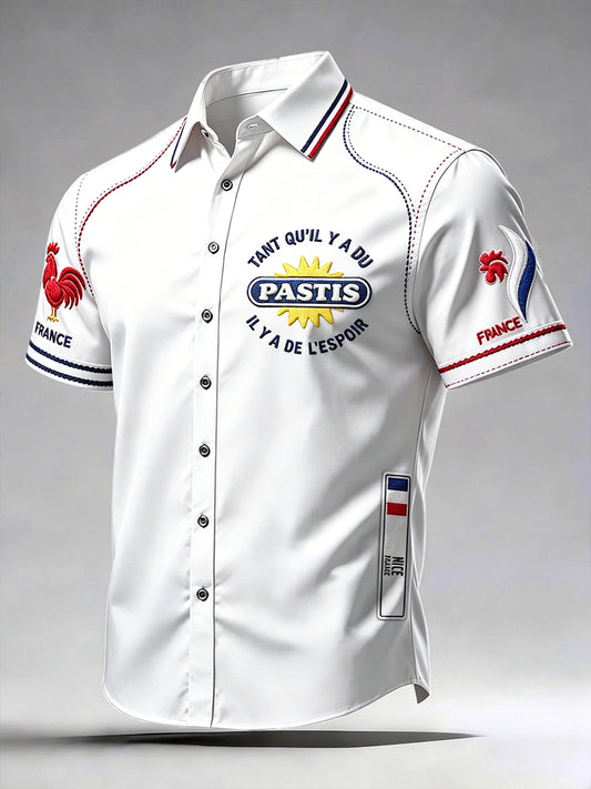 Chemise Homme Décontractée Blanche French PASTIS