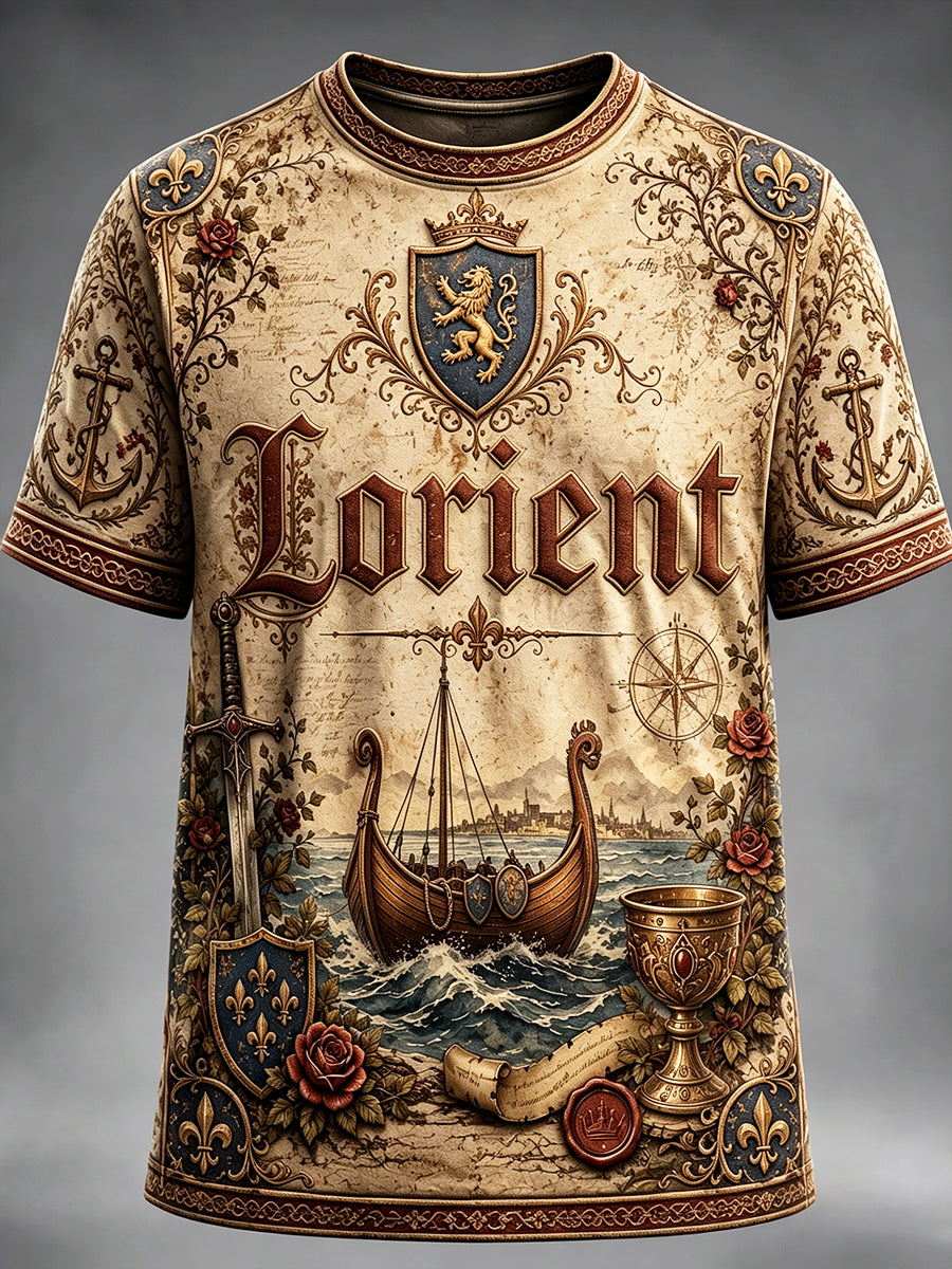 T-shirt décontracté pour homme, imprimé style vintage du Festival interceltique de Lorient