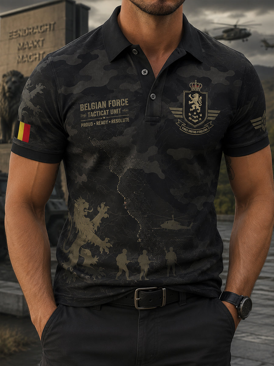 Polo Homme À Manches Courtes Imprimé Mémorial Vétéran