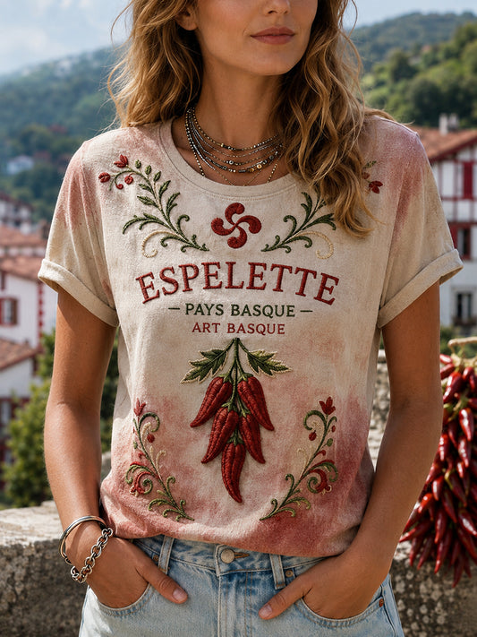 T-shirt Pays Basque Imprimé Femme