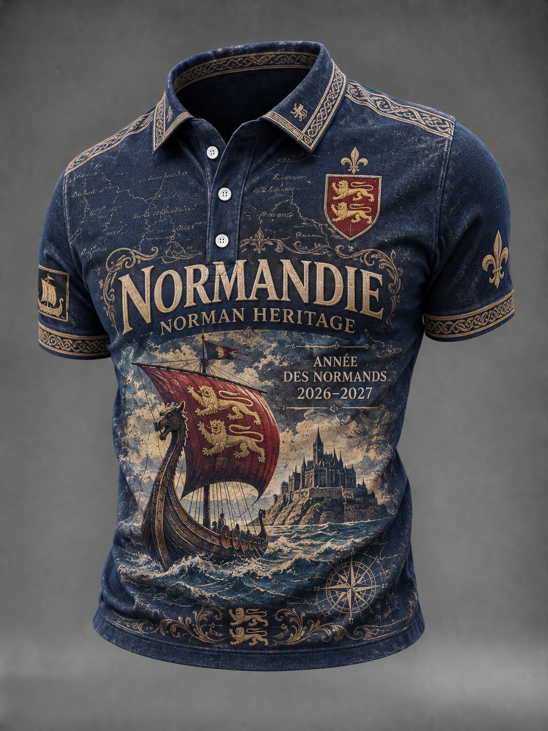 Chemise imprimée France Normandie Homme