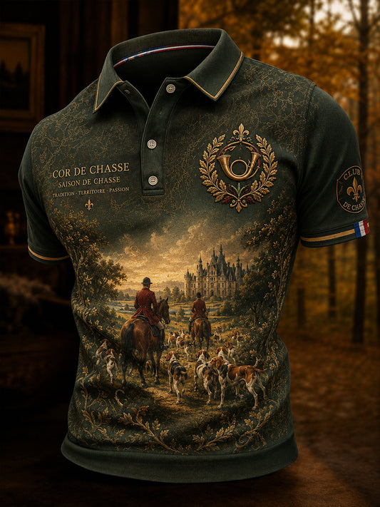 T-shirt manches courtes de chasse à la française pour homme