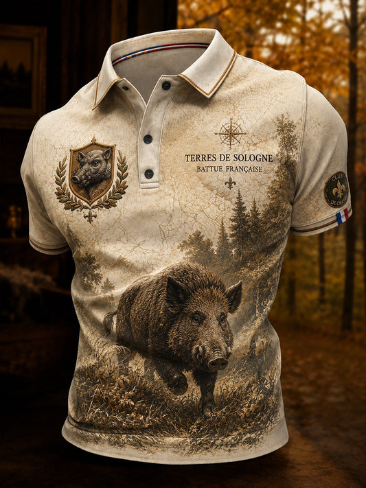 T-shirt manches courtes de chasse à la française pour homme