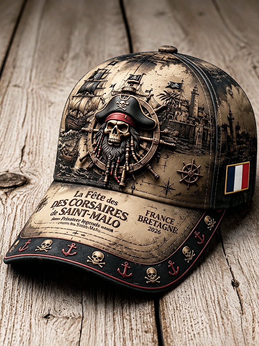 Brittany Saint-Malo Chapeau Décontracté Festival Pirates Rétro Imprimé
