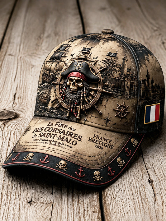 Brittany Saint-Malo Chapeau Décontracté Festival Pirates Rétro Imprimé