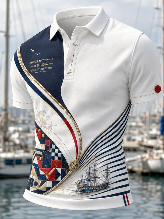Chemise à manches courtes de la Marine française pour homme