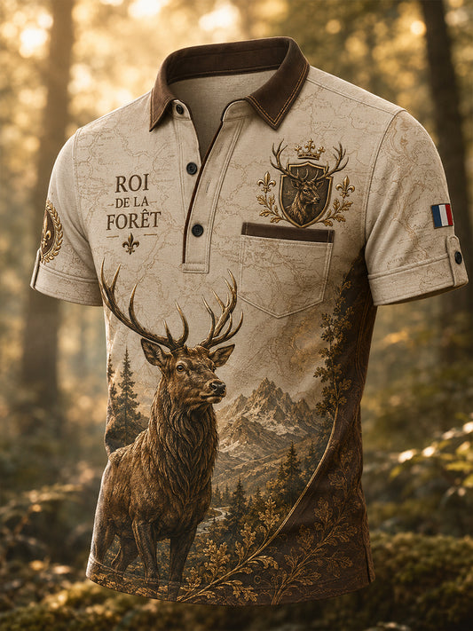 Chemise française de chasse à manches courtes pour homme