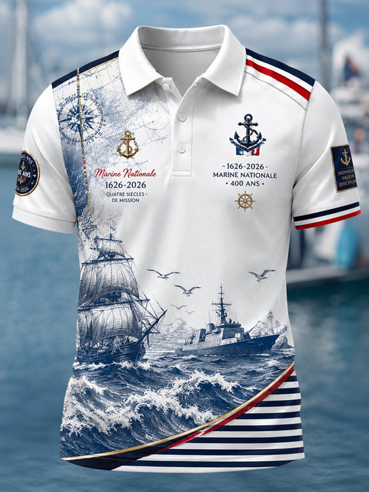 Chemise à manches courtes de la Marine française pour homme