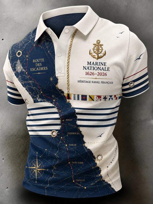 Chemise à manches courtes de la Marine française pour homme