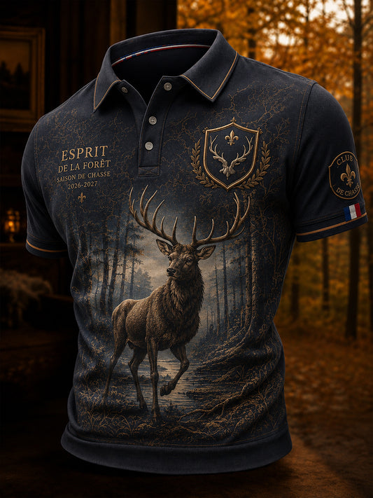Chemise française de chasse à manches courtes pour homme