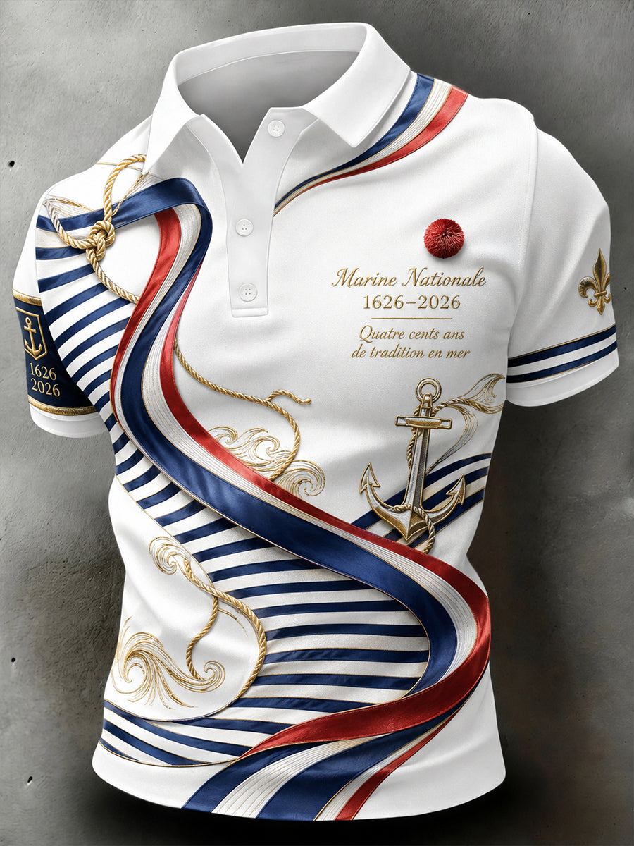 Chemise à manches courtes de la Marine française pour homme