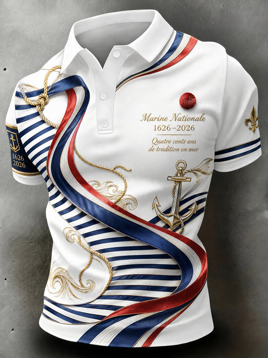 Chemise à manches courtes de la Marine française pour homme