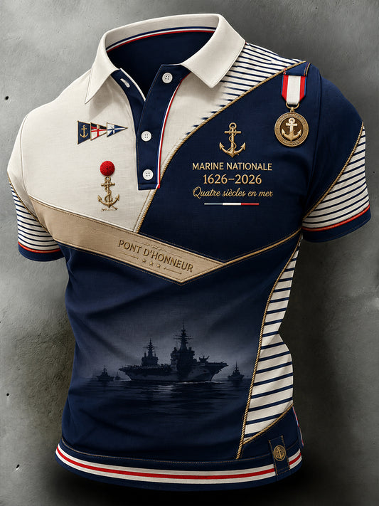Chemise à manches courtes de la Marine française pour homme