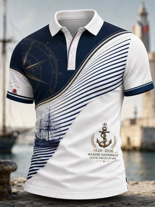 Chemise à manches courtes de la Marine française pour homme