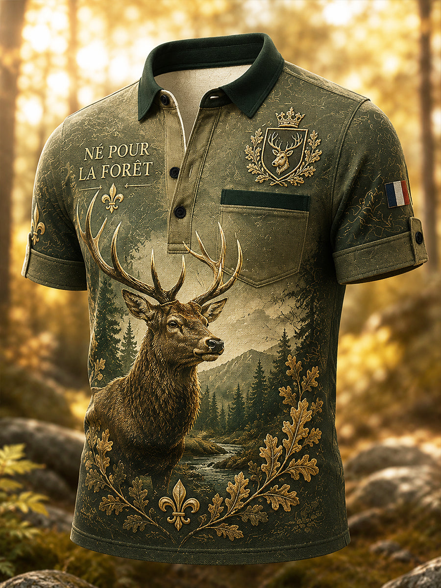 T-shirt manches courtes de chasse à la française pour homme