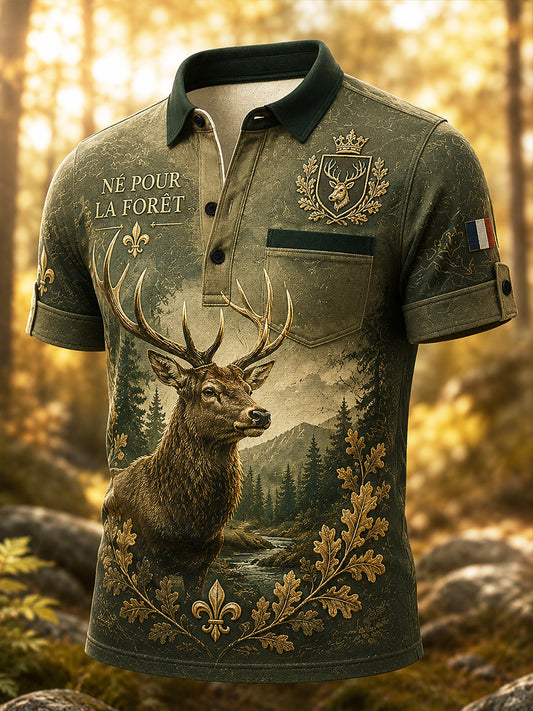 T-shirt manches courtes de chasse à la française pour homme