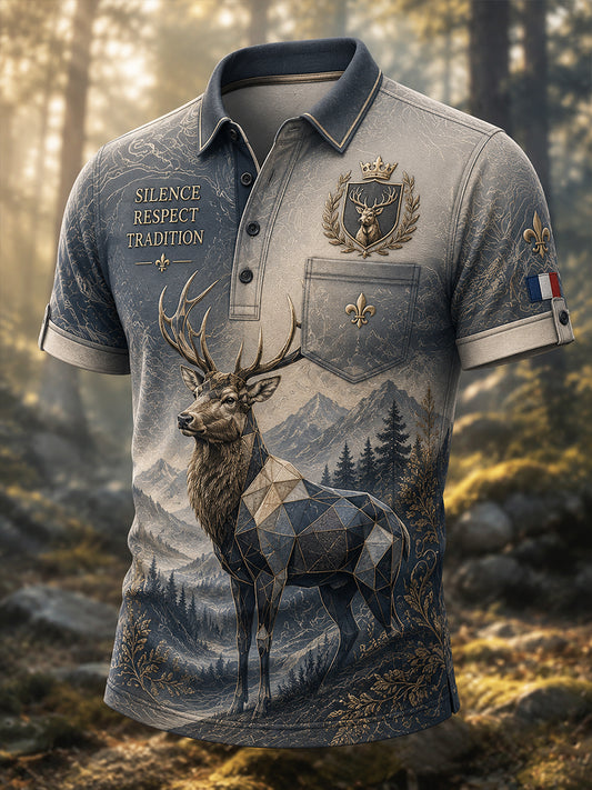 T-shirt manches courtes de chasse à la française pour homme