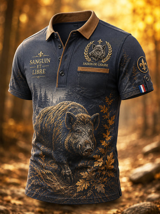 T-shirt manches courtes de chasse à la française pour homme