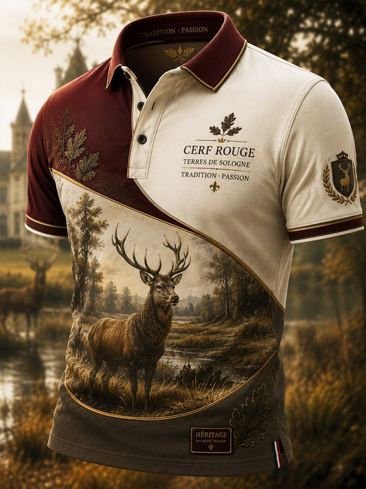 T-shirt manches courtes de chasse à la française pour homme
