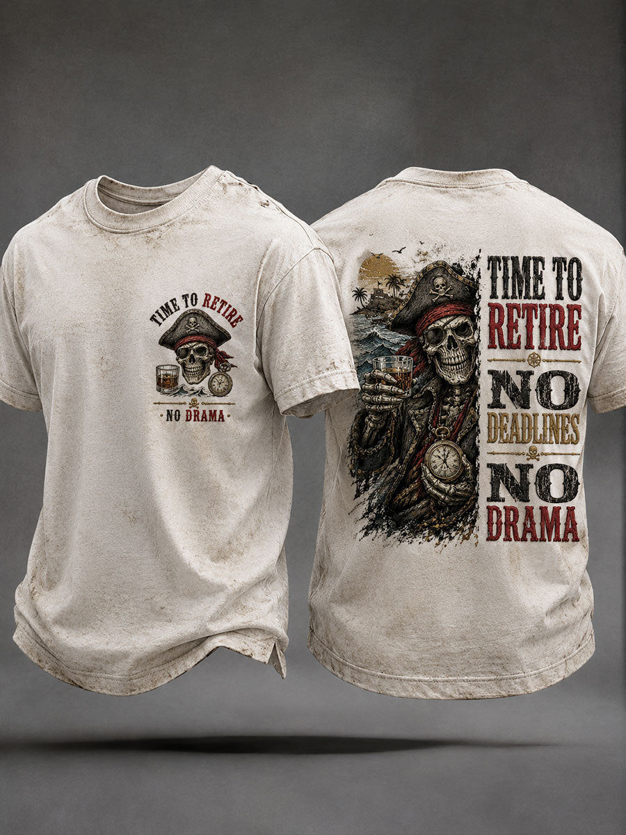 T-shirts Homme 'Time To Retire No Deadlines No Drama'